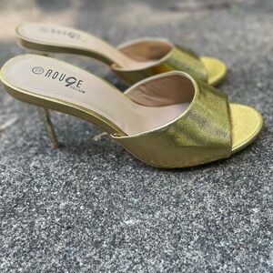 Gold backless sandals| size 10| Brand new